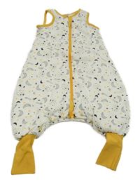 Bílý zateplený spací pytel s měsíci Lily & Dan