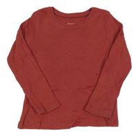 Vínové žebrované triko Primark