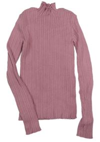 Starorůžový žebrovaný svetr se stojáčkem Tu