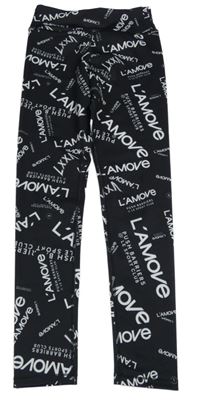 Černé sportovní legíny s nápisy H&M