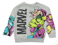 Šedá melírovaná mikina s Avengers Primark