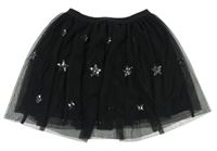 Černá tylová sukně s hvězdičkami z flitrů a třpytivým pasem Nutmeg