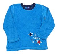 Modré sametové pyžamové triko s hvězdami Lupilu