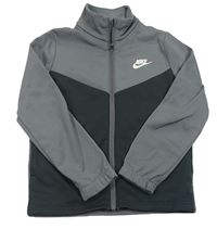 Šedo-tmavošedá sportovní propínací mikina s logem Nike
