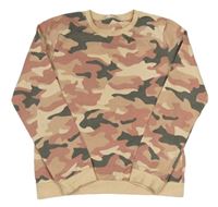 Starorůžovo-smetanovo-šedá army mikina Pep&Co