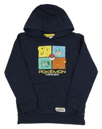 Tmavomodrá mikina s Pokémony a kapucí 