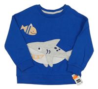 Nové - modrá mikina se žralokem Dunnes 