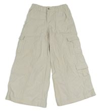 Smetanové široké manšestráky s kapsami Primark