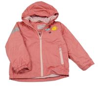 Lososová šusťáková zateplená bunda se sluníčkem a kapucí Impidimpi