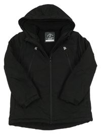 Černá šusťáková zateplená bunda s kapucí George