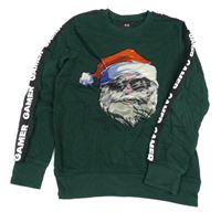 Tmavozelená mikina se Santou C&A