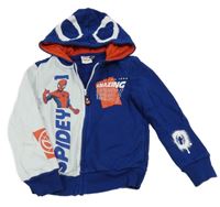 Safírovo-světlemodrá propínací mikina se Spidermanem a kapucí Marvel