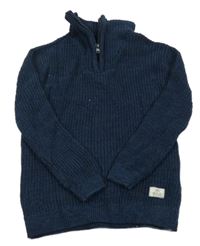 Tmavomodrý pletený svetr Dopodopo