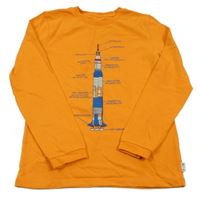 Oranžové pyžamové triko s raketou 