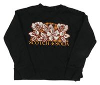 Černá mikina s květinami 