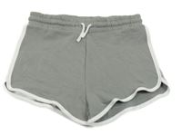 Šedé teplákové kraťasy s bílým lemem Matalan