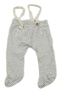 Smetanovo-modré pruhované polodupky s kšandami Zara