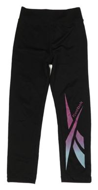 Černé sportovní legíny s logem Reebok