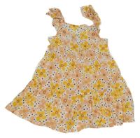 Bílo-růžovo-žluté květované lehké šaty Primark