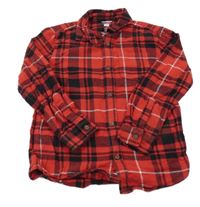 Červeno-černá kostkovaná flanelová košile F&F