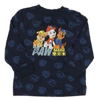 Tmavomodré vzorované pyžamové triko s Tlapkovou patrolou Nickelodeon