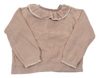 Starorůžový propínací svetr s límečkem H&M