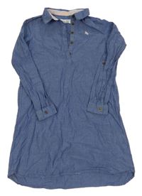 Modré košilové šaty riflového vzhledu s výšivkou H&M