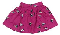 Fuchsiová plátěná sukně s kachnami Joules