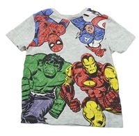 Světlešedé melírované tričko s Avengers zn. George