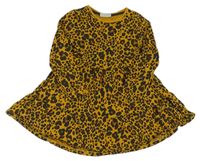 Medové bavlněné šaty s leopardím vzorem Matalan