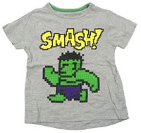 Šedé melírované tričko s Hulkem Marvel