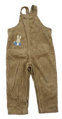 Hnědé manšestrové laclové kalhoty s králíkem - Peter Rabbit M&S