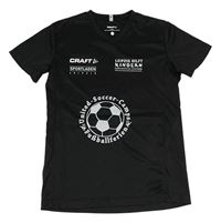 Černé sportovní tričko s nápisy a míčem Craft