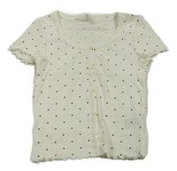 Bílé puntíkaté žebrované tričko zn. H&M