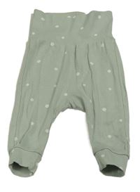Mintové puntíkaté baggy tepláky H&M