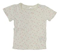Bílé tričko se srdíčky a krajkou H&M