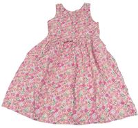 Bílo-růžové květované šaty zn. H&M