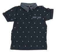 Tmavomodré polo tričko s loďkami Name it