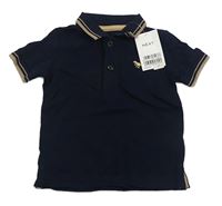 Tmavomodré polo tričko s dinem Next
