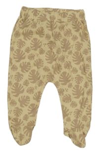 Béžovo-hnědé polodupky s listy 