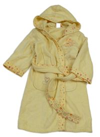 Žlutý froté župan s kočičkou a kapucí C&A