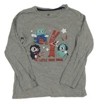 Šedé triko s příšerkami Lupilu