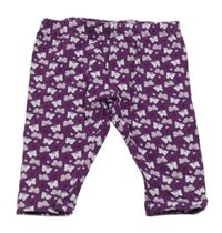 Fialovo-bílé legíny s motýlky 