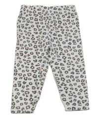 Bílo-šedo-růžové legíny s leopardím vzorem