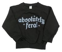 Černá mikina s nápisem a hvězdami 