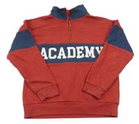 Červeno-tmavomodrá mikina s nápisem Primark