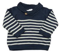 Tmavomodro-bílý pruhovaný svetr Primark