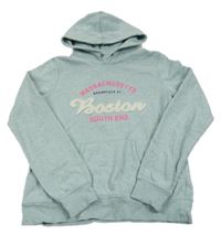 Světlemodrá mikina s nápisy a kapucí H&M