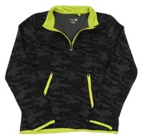 Černo-šedo-neonově zelená army thermo mikina Ergeenomixx