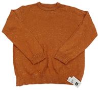 Nové - Oranžový melírovaný svetr zn.Dunnes
